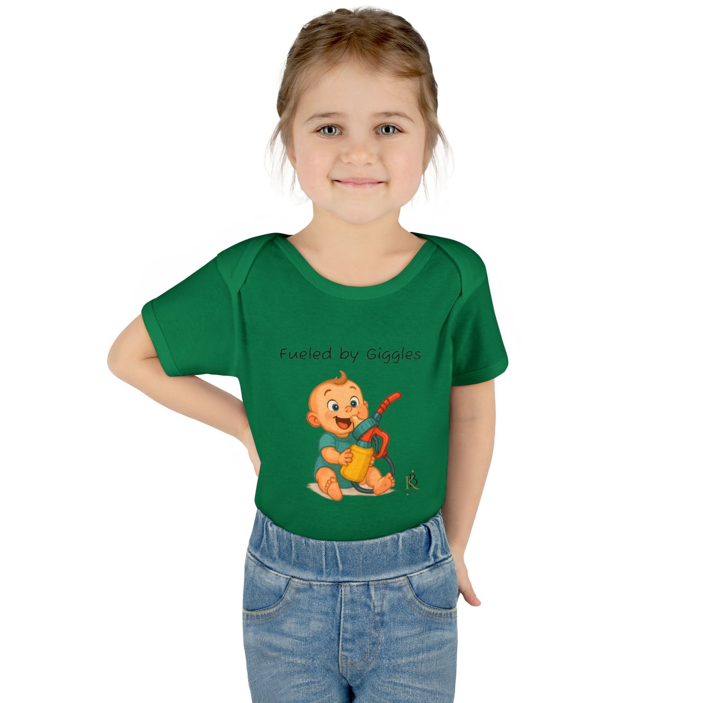 KB Attire Baby Bodysuit with "Fueled by Giggles" Design