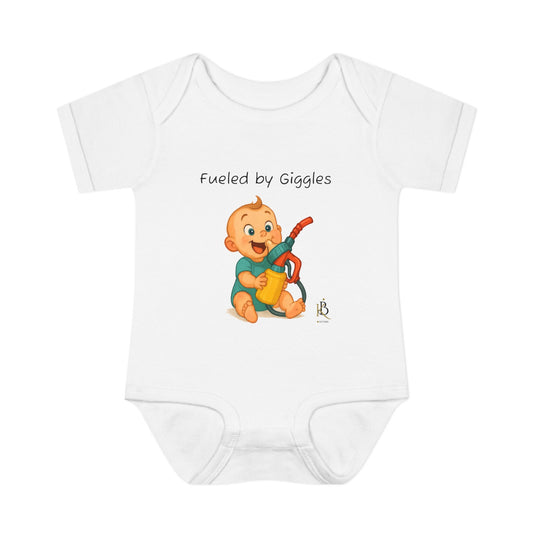 KB Attire Baby Bodysuit with "Fueled by Giggles" Design