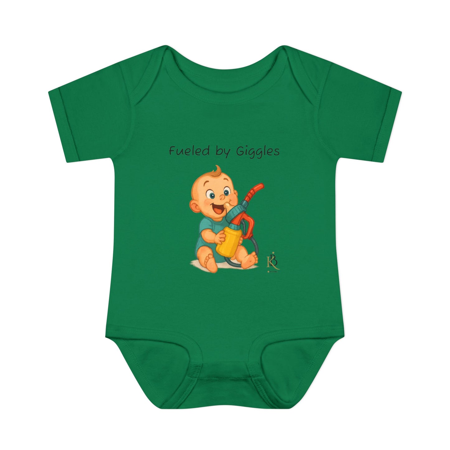 KB Attire Baby Bodysuit with "Fueled by Giggles" Design