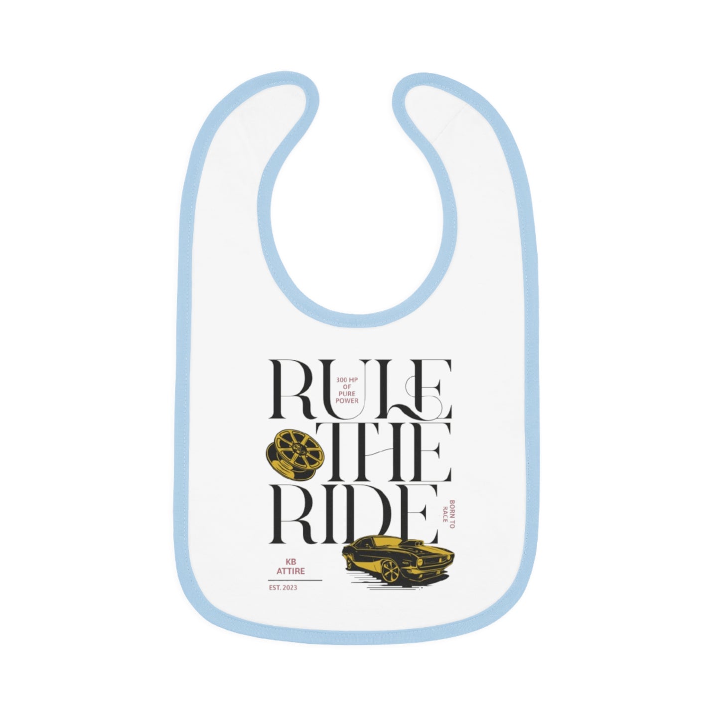Rule The Ride Car Design Baby Bib