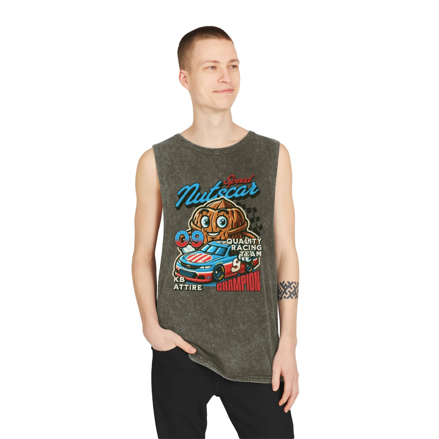 Vintage 'Nutscar Racing' Unisex Stonewash Tank Top