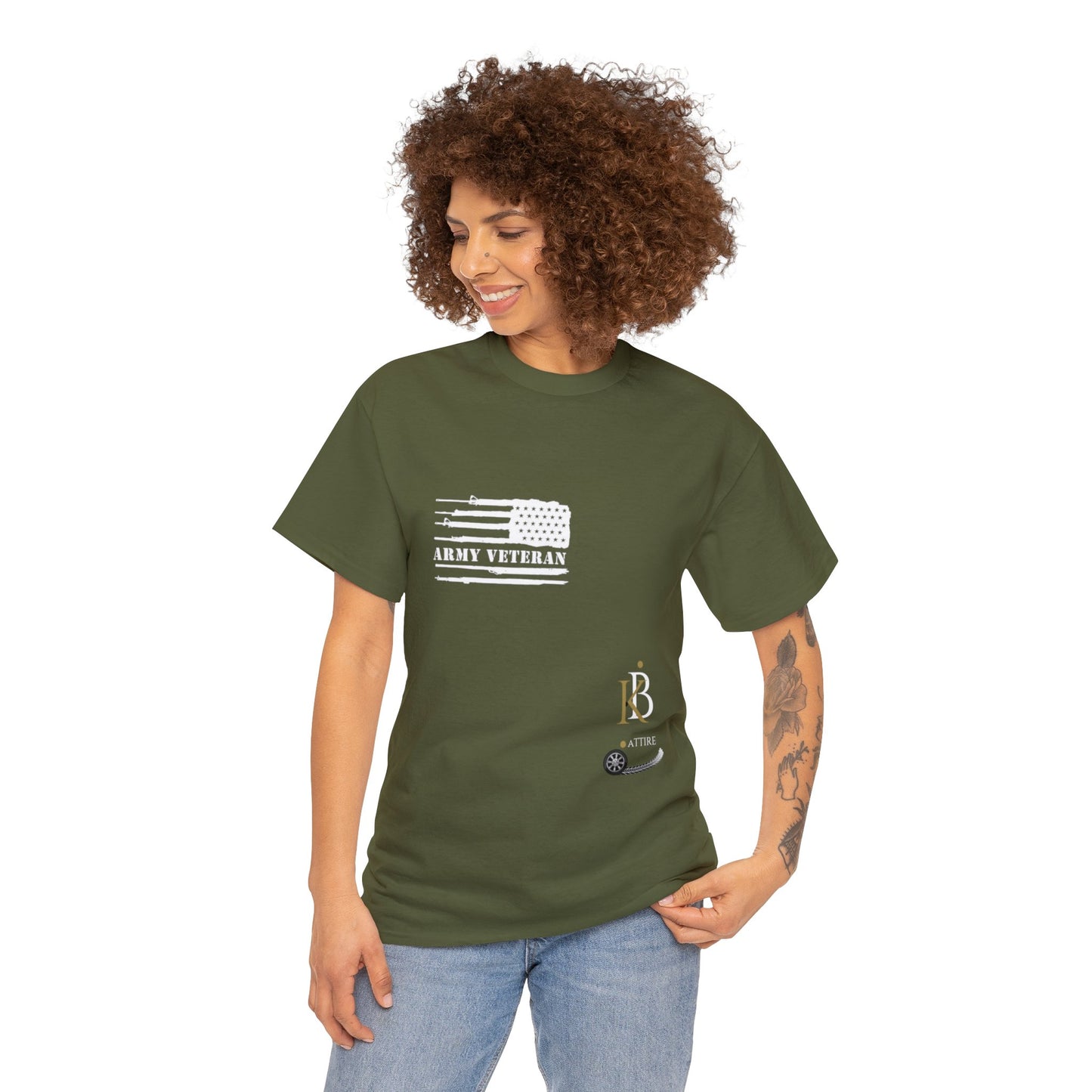 Unisex "Riding Deep" Army Green Heavy Cotton Tee