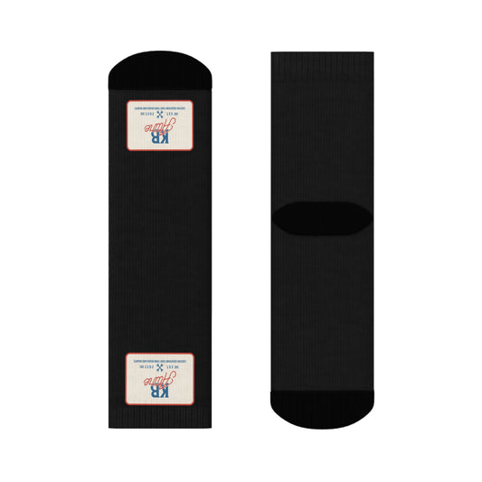 KB Attire "The Patch" 3/4 Crew Socks (Black)
