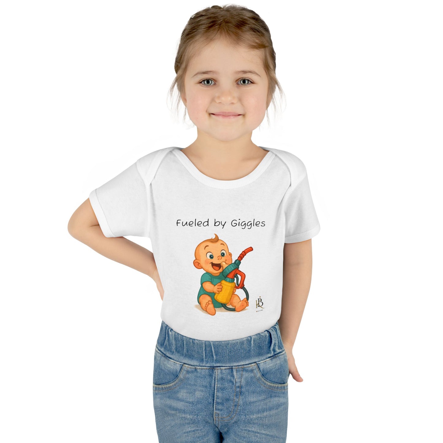 KB Attire Baby Bodysuit with "Fueled by Giggles" Design