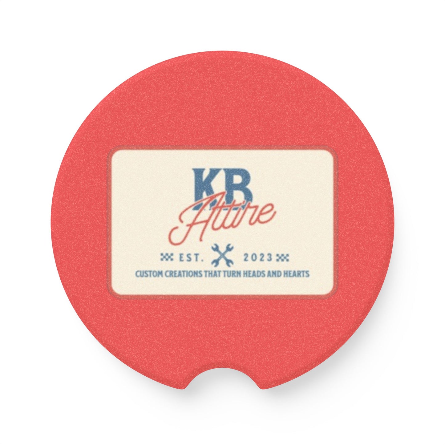 KB Attire "The Patch" Logo Car Coaster (Red)