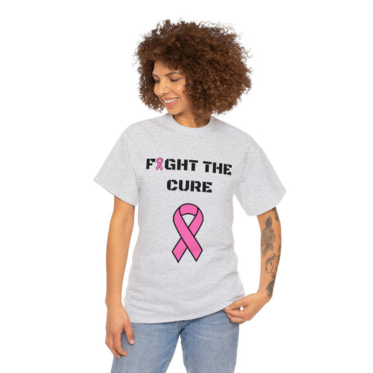 Custom KB Grey "Fight the Cure" Short Sleeve Unisex Heavy Cotton Tee