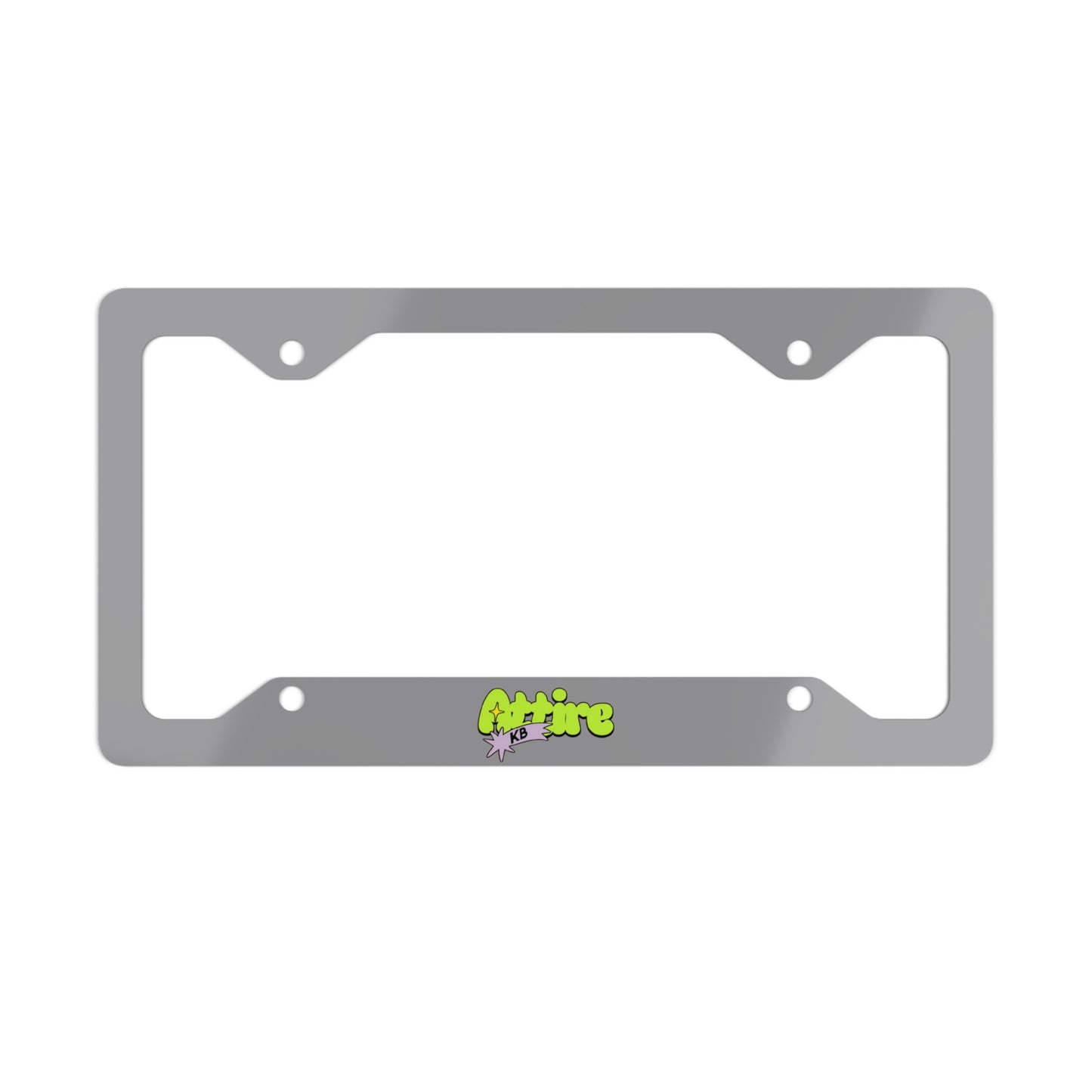 KB Attire "Cartoon" Logo Metal License Plate Frame