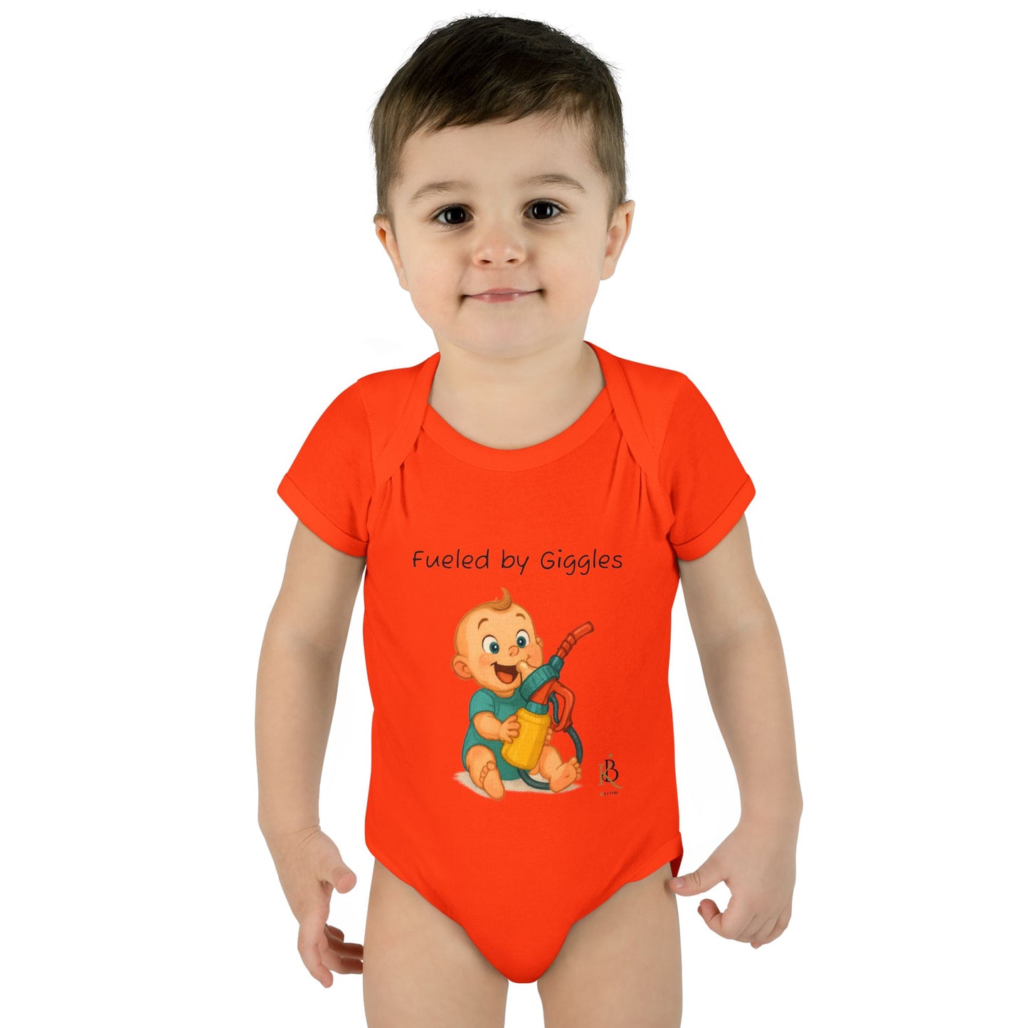 KB Attire Baby Bodysuit with "Fueled by Giggles" Design