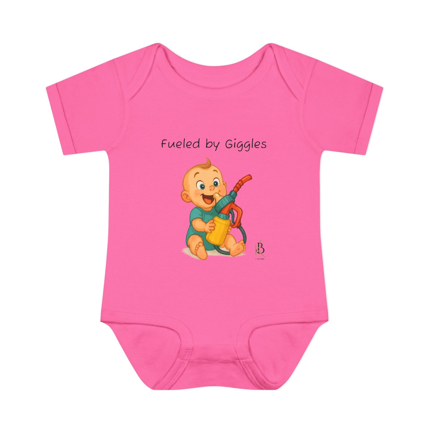 KB Attire Baby Bodysuit with "Fueled by Giggles" Design