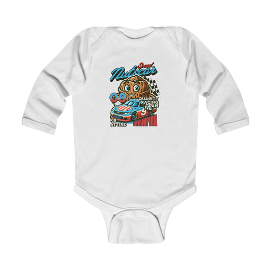 KB Attire Infant Long Sleeve Bodysuit with NutsCar Design