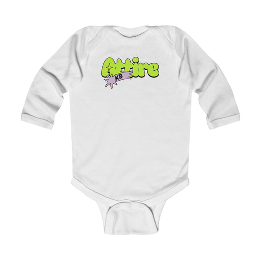 KB Attire Infant Long Sleeve Bodysuit With "Cartoon' Logo