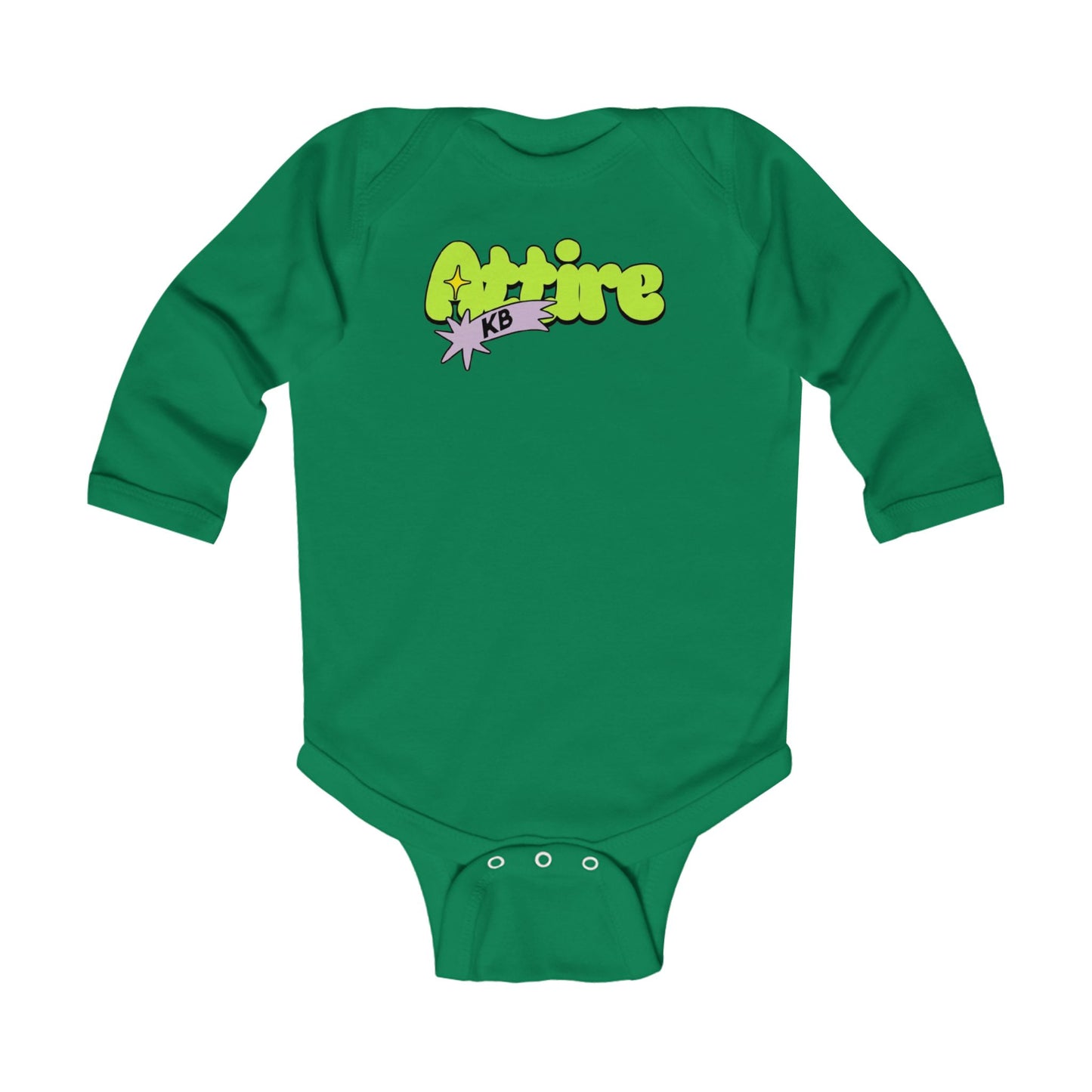 KB Attire Infant Long Sleeve Bodysuit With "Cartoon' Logo