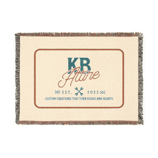 KB Attire "The Logo' Woven Blanket (White)