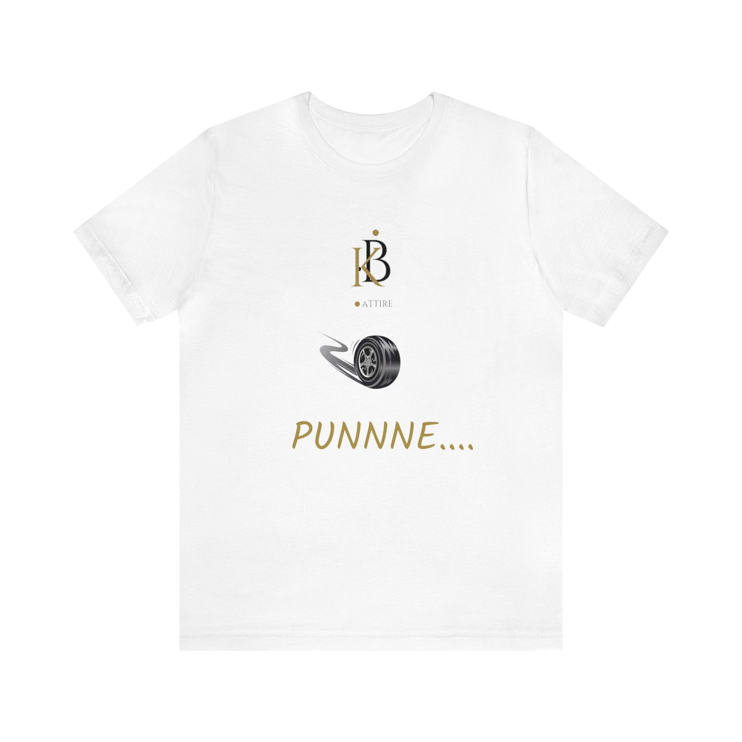 Custom KB Attire "PUNNNE..." Gold Letter Print Unisex Jersey Short Sleeve Tee